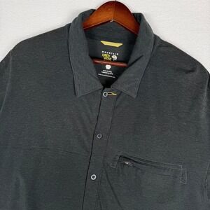 Mountain Hardwear Shirt Mens 2XL Short Sleeve Button Up Zipper Chest Pocket